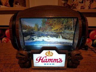 Vintage Hamm ' s Beer Barrel (Flip Motion - 8 Scenes) Lighted Sign 6