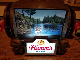 Vintage Hamm ' s Beer Barrel (Flip Motion - 8 Scenes) Lighted Sign 8