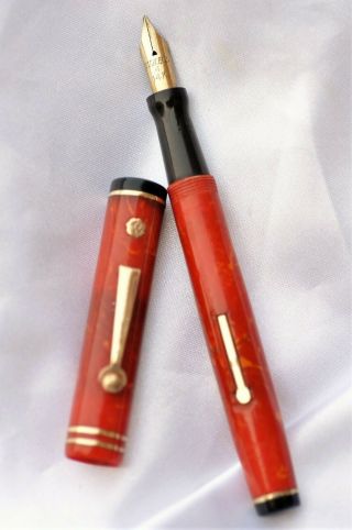 Restored Vintage Red Wahl Eversharp Gold Seal Fountain Pen – Stub Nib 7