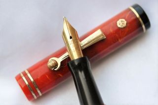 Restored Vintage Red Wahl Eversharp Gold Seal Fountain Pen – Stub Nib 8