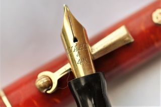 Restored Vintage Red Wahl Eversharp Gold Seal Fountain Pen – Stub Nib 9