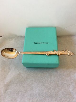 Authentic Tiffany And Company Sterling Silver Retro Car Racer Baby Spoon