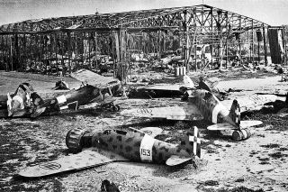 1943 Photo Wrecked Italian Fiat Cr42 & G50 Aircraft - Tripoli,  Libya - World War 2