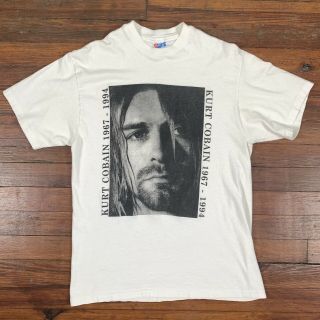 Vintage Bootleg Nirvana Kurt Cobain Memorial Shirt Size Large Single Stitch