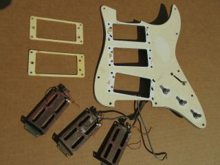 Vintage Univox Guitar Pickguard W Wiring Pots Switch Cap Ground Plate Pickupring