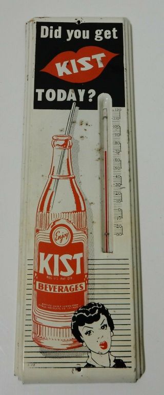 Vintage Did You Get Kist Metal Advertising Pop Soda Thermometer K - 10