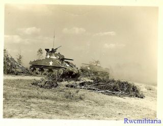 Port.  Photo: Best Us M4 Sherman Tanks On Maneuvers W/ Combat Infantry (1)