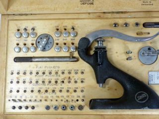 Vintage Watchmakers Deluxe Large Seitz Friction Jeweling Tool Set w/Book 6I 2