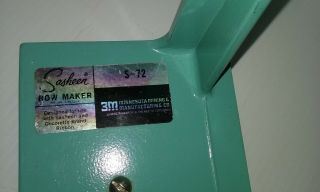 VINTAGE 3M SASHEEN S - 72 BOW MAKER,  HEAVY DUTY,  TURQUOISE 4
