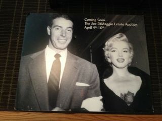 Vintage Joe Dimaggio With Marilyn Monroe Estate Advertisement Picture