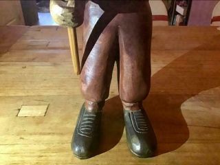 Extremely Rare Tintin Walking in the Mountains Old Wooden Figurine Statue 5