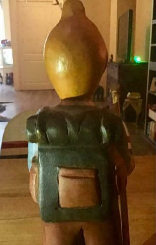Extremely Rare Tintin Walking in the Mountains Old Wooden Figurine Statue 8