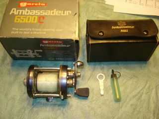 Vintage Abu Garcia Sweden Ambassadeur 6500c Fishing Reel W/box And Case