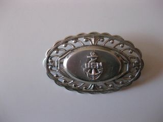 Wwii Sterling Silver Us Navy Sweetheart Pin,  Good Detail,  Marked Sterling