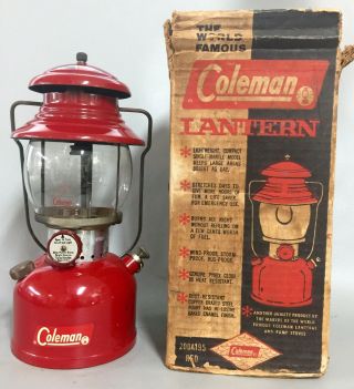 Vintage 7 - 1962 Coleman Lantern Model 200a Red Burgundy Or Cherry?