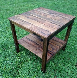 End Table - Handmade Reclaimed Pallet Wood - Upcycled - Vintage,  Rustic Look