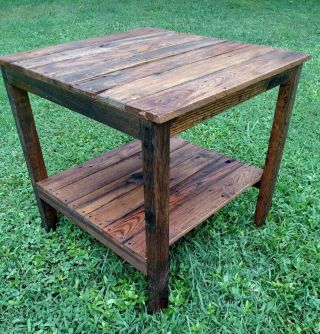 End Table - Handmade Reclaimed Pallet Wood - Upcycled - Vintage,  Rustic Look 2
