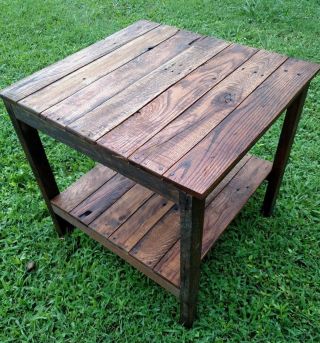 End Table - Handmade Reclaimed Pallet Wood - Upcycled - Vintage,  Rustic Look 3
