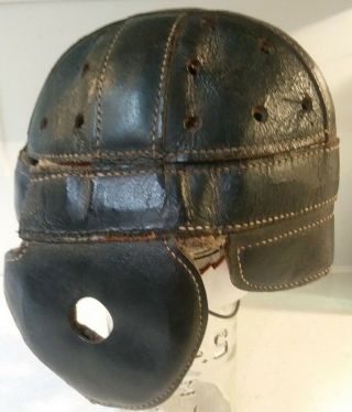 Old Antique 1915 - 1920 Skull Cap Leather Football Helmet 5