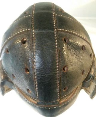 Old Antique 1915 - 1920 Skull Cap Leather Football Helmet 7