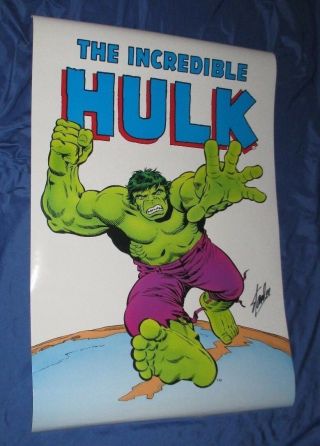 The Incredible Hulk Vintage Poster Signed By Stan Lee 1985