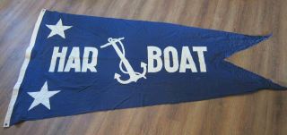 Vintage Bilge Club “har Boat” Anchor Merchant Cotton Swallow Tail Flag