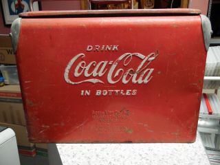 Vintage Drink Coca - Cola Coke 1950 ' s Metal Cooler with Tray & Bottle Opener 5