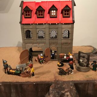 Playmobil Rare Vintage Inn Stable Medieval Castle Knights Animals Village