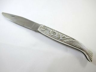 Vintage Shabbat Kodesh Challah Sterling Silver 925 Folding Knife Unique Judaica