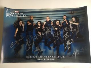 Exclusive Agents Of Shield Cast Signed Poster 100th Episode Rare Sdcc 2019 2018