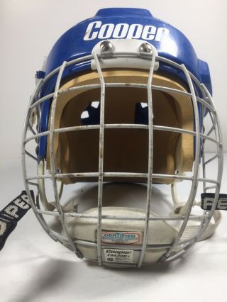 Vintage COOPER SK 2000 Large Blue Hockey Helmet w/ FM300L Face Mask Cage Canada 2