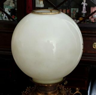VINTAGE BANQUET OR GWTW BALL OIL LAMP SHADE H/P FLOWERS 3