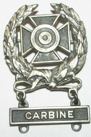 Sterling Ww2 Expert Carbine Rifle Shooter Badge Unuted States Army Military Pin