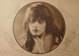 Theda Bara - Vintage Silent Film Star Vamp Oval Portrait Movie Photo