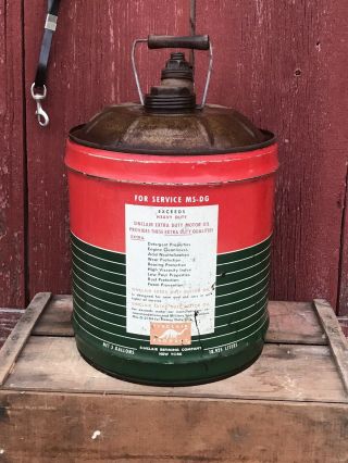 Vintage 5 Gallon SINCLAIR GAS STATION Motor Oil Dino Advertising Metal Can 2