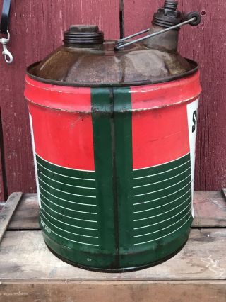 Vintage 5 Gallon SINCLAIR GAS STATION Motor Oil Dino Advertising Metal Can 3