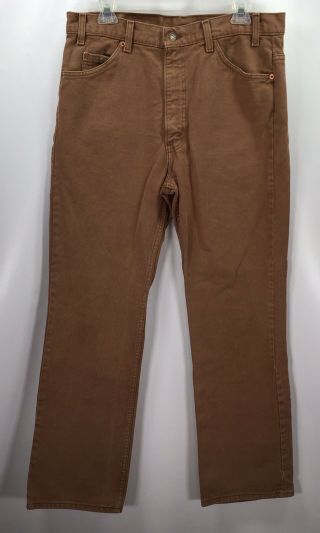 Vintage Brown/Tan Levi ' s 517 Orange Tab Jeans 36x32 (Mea 35x32) Made in USA 4