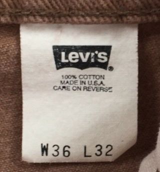 Vintage Brown/Tan Levi ' s 517 Orange Tab Jeans 36x32 (Mea 35x32) Made in USA 6