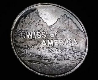 Vintage Swiss Of America 2 Oz 999 Silver Round Ingot Chunky Art Bar Draper