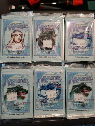 Vintage Magic | 6x Mtg Factory Ice Age Booster Pack |