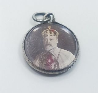 Antique Victorian King Edward Vii 1901 Sterling Silver 925 Charm Pendant