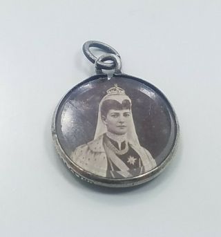 Antique Victorian King Edward VII 1901 Sterling Silver 925 Charm Pendant 2