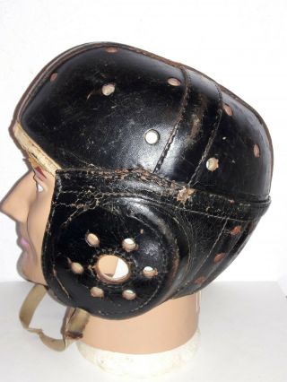 Vintage Old Wilson 283 Aviator Leather Open Face Football Helmet W/ Chin Strap