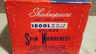 VINTAGE 60 ' s Shakespeare DELUXE Spin Wondereel 1800L Model FE.  Made in USA 6