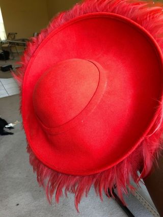 Vintage Jack McConnell Coral Feather Hat Designer - Flapper 4