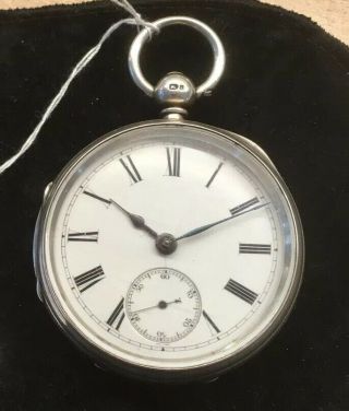 Antique Solid Silver Fusee Pocket Watch Chester 1876 John Harris Potts & Sons