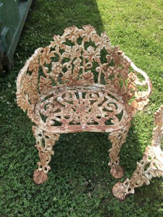 Vintage Ornate Cast Iron Patio Set (Settee & 2 Chairs) Grapevine 2
