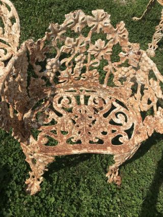 Vintage Ornate Cast Iron Patio Set (Settee & 2 Chairs) Grapevine 7