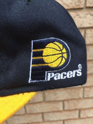 VTG 90s Indiana Pacers NBA Wool Starter Arch Snapback Hat Deadstock Ds 3