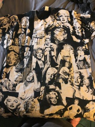 Vintage 80s 90s All Over Print Marilyn Monroe Tee Shirt Size Xl Rare
